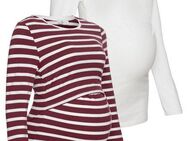Neun Monate Umstandsshirt, 2er Pack Shirts für Schwangerschaft und Stillzeit (Packung, 2-tlg) Langarm, figurbetont, unifarben oder geringelt
