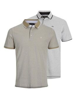 Jack & Jones Poloshirt JJEPAULOS Slim Fit, sportlich-elegant, mit Stickerei und Knopfleiste (Packung, 2-tlg) unifarben, modisch, slim fit, Baumwolle, Polokragen