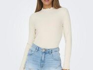 JDY Langarmbluse JDYFRANSISKA L/S HIGHNECK TOP JRS NOOS mit gewellten Säumen