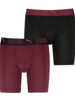 PUMA Boxershorts PUMA MEN SPORT MICROFIBER LONG BOXERS 2P (Packung, 2er Pack) mit Logo-Bund