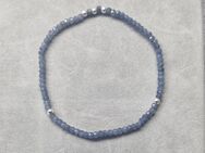 Blauer Saphir Perlen Armband Silber 925 - Cottbus