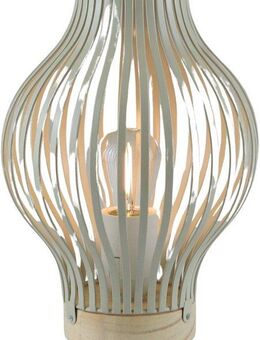 AM Design LED Dekolicht LED Laterne natur, bauchig, mit Timer, LED fest integriert, Warmweiß, Batteriebetrieb