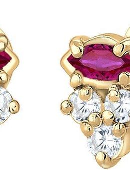 Elli Paar Ohrstecker Schmuck Geschenk Silber 925 Ohrringe, mit Rubin (synth), Glasstein