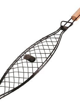 Jim Beam BBQ Grillschale, Metall, mit Parawoodgriff für große Fische