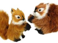 I.GE.A. Dekofigur Tierfigur mini Eichhörnchen (2 St), 2er Set aus Kunstfell Statue Ornamente Pelz Plüschtier Waldtier