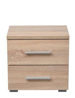 Home affaire Nachtkonsole Uni Nachttisch, Nachtkommode, Nachtschrank, Beistelltisch, Kommode, Platzsparend, 2 Schubladen, Griff