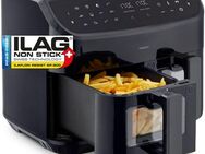 Medion® Heißluftfritteuse MD11760 P20 XXL, 2 separat gesteuerte Garkammern, Touch Display, 2400 W, Temperatur 50 - 200 °C, ILAG Beschichtung, Sync-Finish