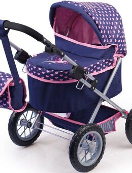 Bayer Puppenwagen Trendy, dunkelblau, mit Wickeltasche