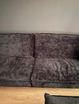 Neuwertiges schwarzes Sofa + Beistellteil - 10 Monate alt - München