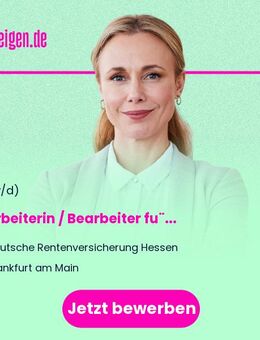 Bearbeiterin / Bearbeiter (w/m/d) fu¨r das Veranstaltungsmanagement - Frankfurt (Main)