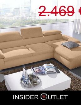 Ecksofa Schlaffunktion Cafe Beige 286x174cm Bettfunktion Microfas - Köln