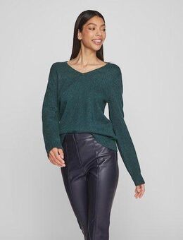 Vila V-Ausschnitt-Pullover VIRIL V-NECK L/S KNIT TOP - NOOS