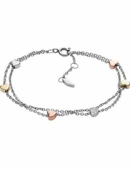 Fossil Edelstahlarmband Schmuck Geschenk Edelstahl VINTAGE MOTIFS Herzen, mit Glasstein