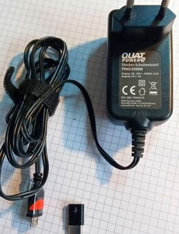 Netzteil, Ladegerät 5V, 2A, 10 Watt, MicroUSB Type B und USB Typ C Adapterstecker , Eurostecker 100-240V-50Hz, 140cm lange Leitung, schwarz - Fürth