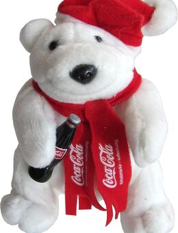 Coca Cola - Eisbär mit Schal, Mütze & Flasche - ca. 13 cm - Doberschütz