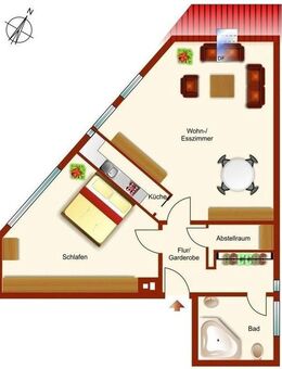 Sehr schöne und gut aufgeteilte renovierte 2,5 Zimmer Wohnung im Zentrum von Leonberg! - Leonberg (Baden-Württemberg)
