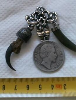 Charivari gestempelt 800 Silber-.-Rockanstecker Tracht-3 Anhänger - München