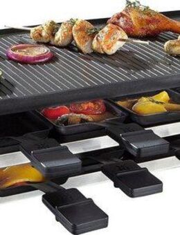 WMF Raclette LONO, inkl. Parkebene für unbenutze Pfännchen, 8 Raclettepfännchen, 1500 W, Spülmaschinengeeignete Pfannen und Spatel, antihaftbeschichtete Platte
