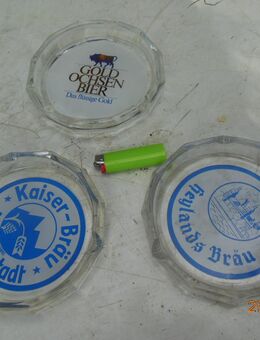 3 Vintage Glas Aschenbecher - 18 cm - München Maxvorstadt