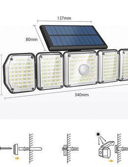 Design LED Solarlampe Wandlampe Außenbeleuchtung Gartenlampe mit Bewegungsmelder Lichsensor alle Farbtemperaturen - Wuppertal