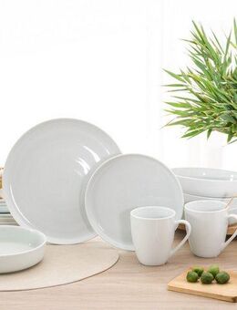 LeGer Home by Lena Gercke Kombiservice Elowen (16-tlg), 4 Personen, Porzellan, Haltbarkeit, Zeitlos