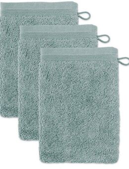 Möve Waschhandschuh Superwuschel, (Set, 3-St), Waschhandschuh Set mit Bordüre, 100% Premium Cotton Baumwolle, weich
