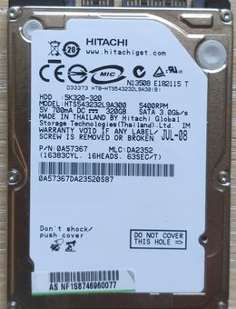 Hitachi 5K320-320 Festplatte (320 GB SATA, 2,5") - Oyten