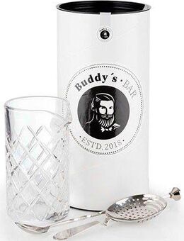 Buddy's Cocktail-Set Rühr-Set, (Set, 3-tlg), 1 Barlöffel, 1 Barsieb, 1 Rührglas