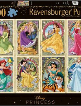 Ravensburger Puzzle Disney Princess, Nouveau Art Prinzessinnen, 1000 Puzzleteile, Made in Germany