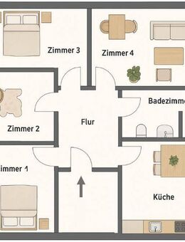 4-Zimmer-Wohnung mit neuer Küche, Terrasse & Gartennutzung, Erdgeschoss – ruhige Lage in Münster 6100.10102 - Münster