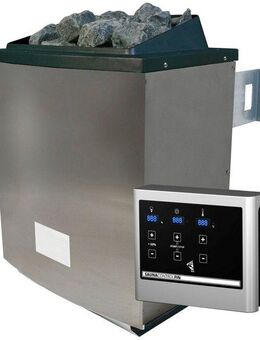 Karibu Saunaofen "easy finnisch", 9 kW, externe Steuerung, mit Steuergerät und Saunasteinen