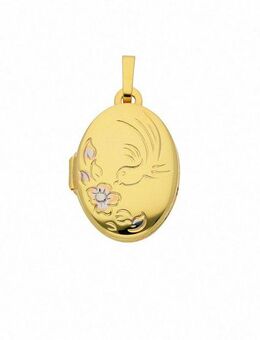 Adelia´s Kettenanhänger Damen 333 Gold Medaillon Anhänger, Goldschmuck für Damen