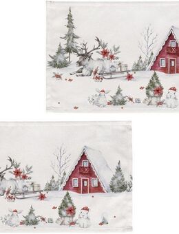 my home Platzset Lealux, (Set, 2-St), 2er Set, Weihnachtlich, bedruckt, weiche Haptik, 45x30