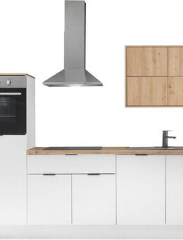 KOCHSTATION Küchenzeile KS-Georgia, mit 38mm starker Arbeitsplatte, Breite 250 cm, wahlweise mit E-Geräten und Kühlschrank