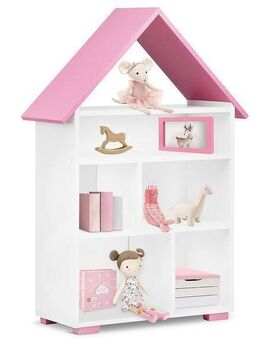 Design Kinderbücherregal 117 cm, weiß-rosa Kinderzimmer - Wuppertal