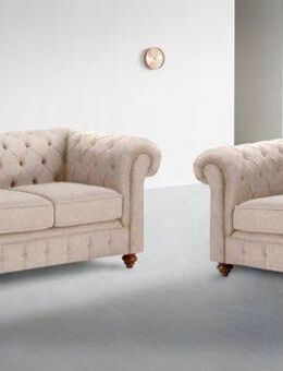 Home affaire Sitzgruppe Chesterfield, (2-tlg), hochwertige Knopfheftung, bestehend aus 2- und 3-Sitzer