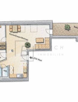 Hoch hinaus - Lichtdurchflutete 3-Zimmer-Wohnung mit Dachterrasse (2. OG) - Babenhausen (Bayern)