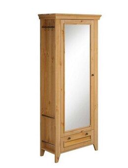 Home affaire Garderobenschrank Skandinavia Massivholz, mit Spiegel und seitlichen Hängemöglichkeiten
