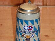 Hacker Pschorr Bierkrug 0.5 L mit Zinn Deckel Steinzeug Steingut Keramik neuwert - Borken