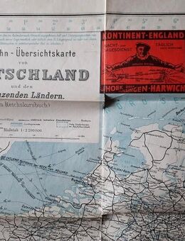 Eisenbahn – Übersichtskarte von Deutschland und den angrenzenden Ländern zum Reichskursbuch - Niederfischbach