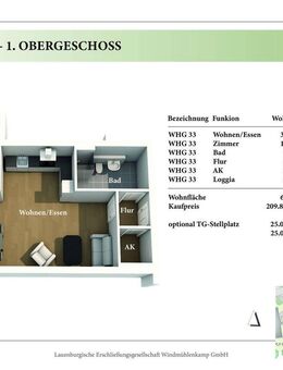 2 Zimmer 1.OG Neubau-Eigentumswohnung 2.33 - Lauenburg (Elbe)