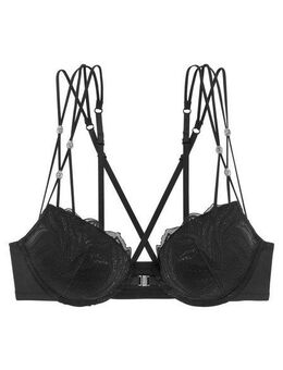 Nuance Push-up-BH mit Trägern in Bänderoptik und Metallperlen im Antiklook, sexy Dessous