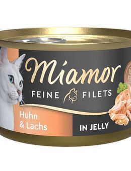Sparpaket Miamor Feine Filets 24 x 100 g - Huhn & Lachs in Jelly