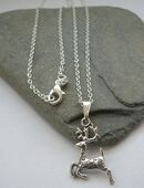 ☝️☝️☝️Halskette, 925 Silber plat. + Anhänger springender Hirsch, NEU ⭐⭐⭐⭐⭐ in 86368