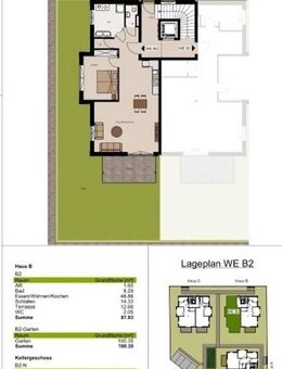 Sonnige 2-Zi.-Neubau-Gartenwohnung in bevorzugter, ruhiger Lage - Haus B, WHG 2 - Traunreut