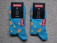 2 Paar Granini Socken Ananas blau gelb rot weiß grün orange 36-40 - Niddatal