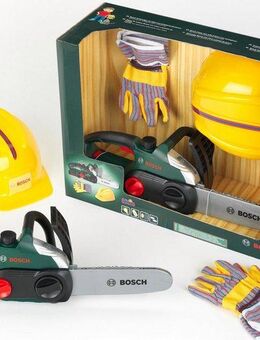 Klein Spielwerkzeug Bosch Kettensäge mit Helm und Handschuhe, (Set)