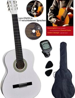 Clifton Konzertgitarre Konzertgitarrenset White 4/4, Set, Komplettset