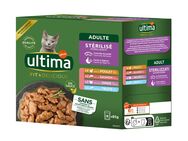 Ultima Sterilized Katze 8 x 85 g - Mix I (Huhn, Truthahn, Lachs, Forelle)