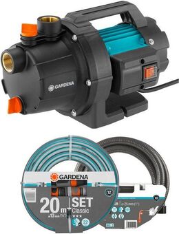 GARDENA Gartenpumpe 3000/4 BASIC Set, für den sofortigen Einsatz, 3000 l/h, 600 W
